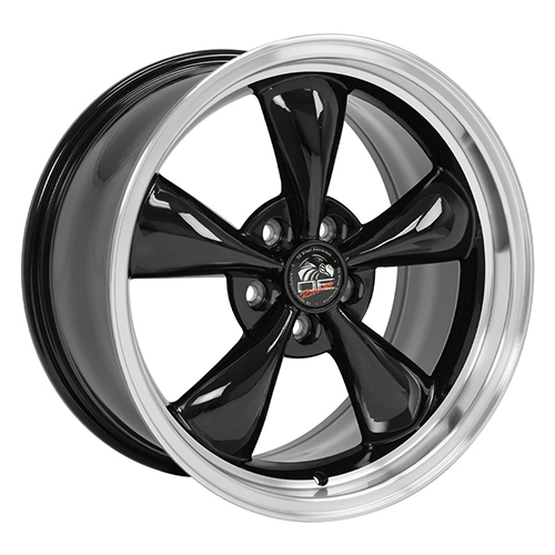 Replica Wheel Ford Mustang Bullit FR01 Black W/ Machined Lip Photo