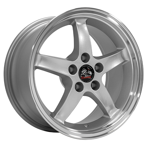 Replica Wheel Ford Mustang Cobra FR04 Silver W/ Machined Lip