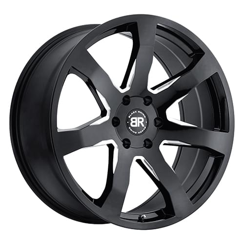 Black Rhino Mozambique Gloss Black W/ Milled Spokes - Part Number 2295MZA306135B87 Black Rhino Mozambique Gloss Black W/ Milled Spokes Photo