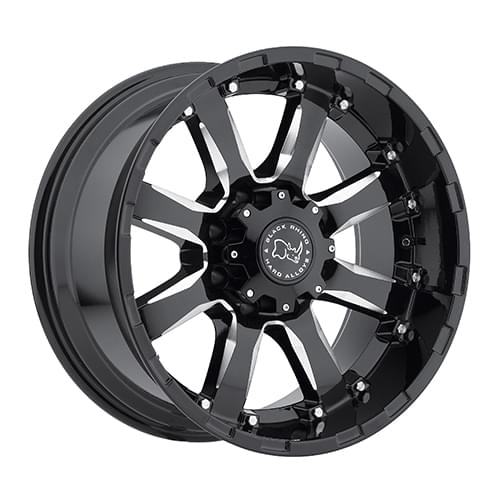Black Rhino Sierra Gloss Black W/ Milled Face - Part Number 2090SRA128165B22 Black Rhino Sierra Gloss Black W/ Milled Face Photo