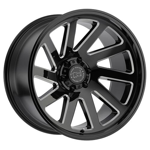 Black Rhino Thrust Gloss Black W/ Milled Spokes - Part Number 2212THR-48165B22 Black Rhino Thrust Gloss Black W/ Milled Spokes Photo