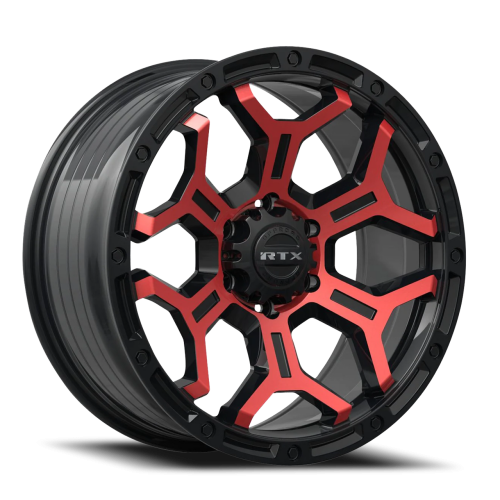 RTX Goliath Gloss Black Machined Red Spokes