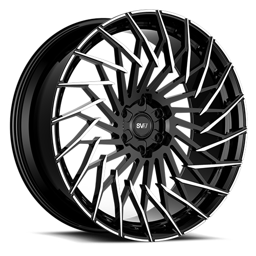 Savini SV.1 X5 Gloss Black W/ Brushed Accents - Part Number SV1X05-24100530F3571R Savini SV.1 X5 Gloss Black W/ Brushed Accents Photo