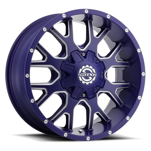 Scorpion SC-19 Neon Blue Milled - Part Number SC19-20098165+12BLUE Scorpion SC-19 Neon Blue Milled Photo
