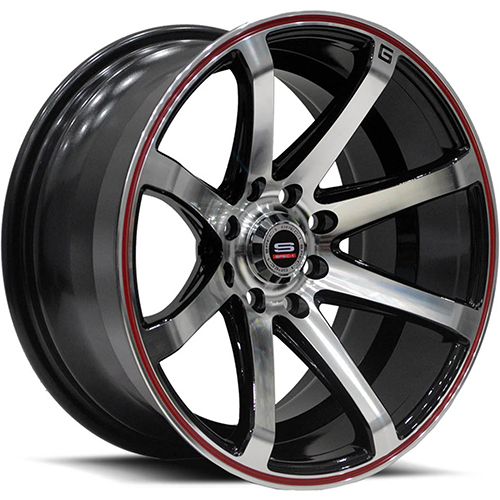 Spec-1 SPT-17 Gloss Black Machined Red Line - Part Number STR1S-1580920GBML Spec-1 SPT-17 Gloss Black Machined Red Line Photo