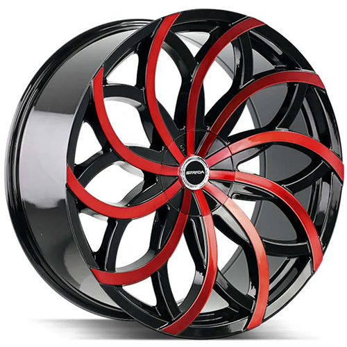 Strada Huracan S61 Gloss Black W/ Candy Red Machined Face - Part Number S61050115GBMR Strada Huracan S61 Gloss Black W/ Candy Red Machined Face Photo