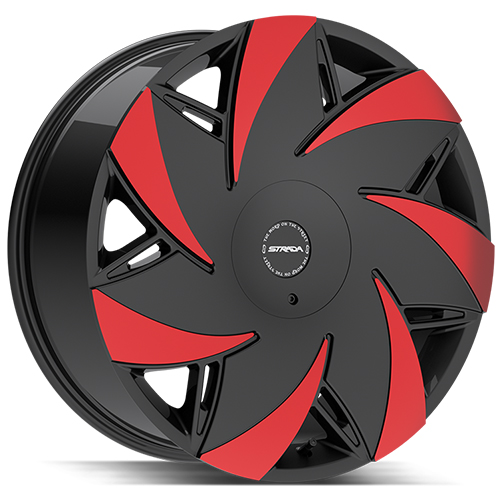 Strada Turbina S67 Gloss Black Machined W/ Red Tips - Part Number S6729051335GBMRT Strada Turbina S67 Gloss Black Machined W/ Red Tips Photo