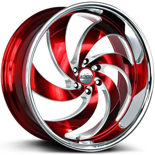 Strada Street Classics Retro 6 C06 Candy Red Milled SS Lip - Part Number C06463924RMLSS Strada Street Classics Retro 6 C06 Candy Red Milled SS Lip Photo