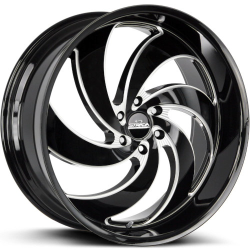 Strada Street Classics Retro 6 C06 Gloss Black Milled - Part Number C06463524GBML Strada Street Classics Retro 6 C06 Gloss Black Milled Photo