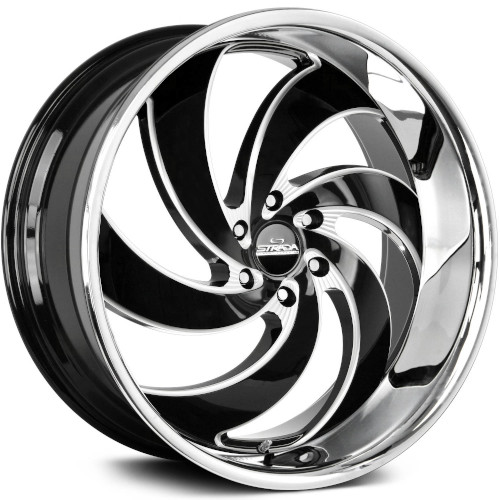 Strada Street Classics Retro 6 C06 Gloss Black Milled SS Lip - Part Number C06663526GBMLSS Strada Street Classics Retro 6 C06 Gloss Black Milled SS Lip Photo