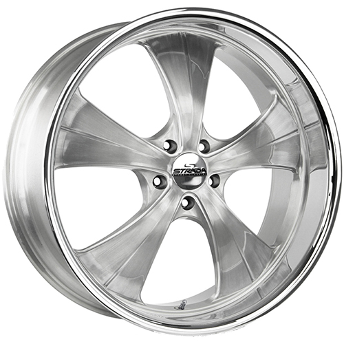 Strada Street Classics Old Skool C02 Silver W/ Brushed Milled Accents & Stainless Lip - Part Number C02451515BFSMLSS Strada Street Classics Old Skool C02 Silver W/ Brushed Milled Accents & Stainless Lip Photo