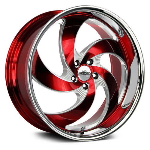 Strada Street Classics Retro 5 C05 Candy Red Milled W/ Stainless Lip - Part Number C05263924DRMLSS Strada Street Classics Retro 5 C05 Candy Red Milled W/ Stainless Lip Photo