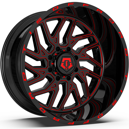 TIS Offroad 544 Black W/ Red Milled Accents - Part Number 544BMR-2226844 TIS Offroad 544 Black W/ Red Milled Accents Photo