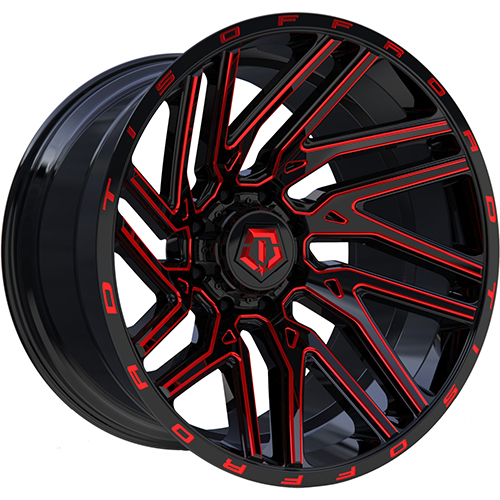 TIS Offroad 554BMR Gloss Black Red Milled - Part Number 554BMR-2126844 TIS Offroad 554BMR Gloss Black Red Milled Photo