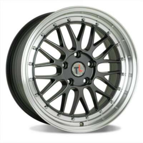 Traklite Wheels Turbulance Hyper Black w/ Machined Lip And Chrome Rivets