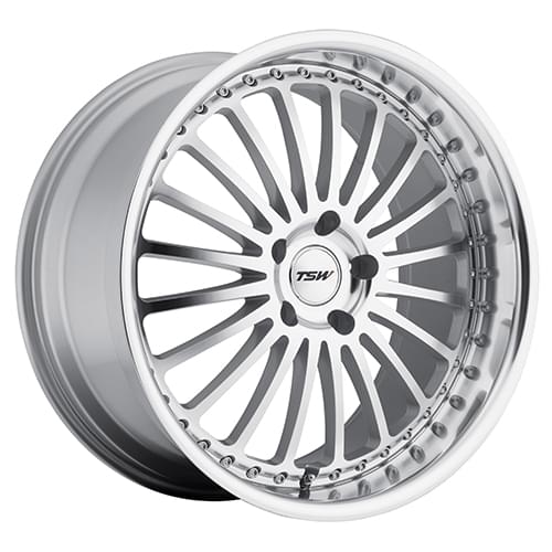 TSW Silverstone Silver W/ Mirror Face & Lip - Part Number 1995SIL405114S76 TSW Silverstone Silver W/ Mirror Face & Lip Photo