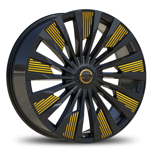 VCT Alpha Black Machined Spokes W/ Gold Clear Photo