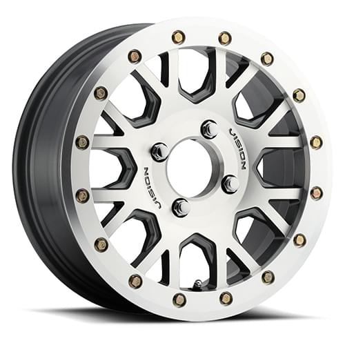 Vision Offroad Invader GV8 Gunmetal W/ Machined Fac - Part Number GV8BL156136ACMF48NCC Vision Offroad Invader GV8 Gunmetal W/ Machined Fac Photo
