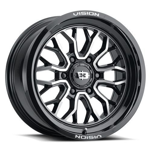 Vision Offroad Riot 402 Gloss Black Machined - Part Number 402-24270GBMF-51 Vision Offroad Riot 402 Gloss Black Machined Photo