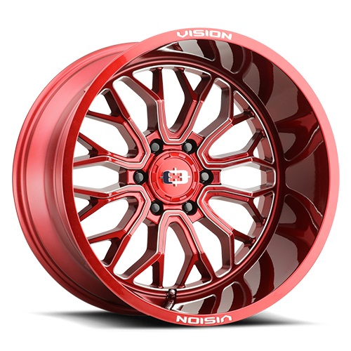 Vision Offroad Riot 402 Milled Spokes W/ Red Tint - Part Number 402-22281RTMS-51 Vision Offroad Riot 402 Milled Spokes W/ Red Tint Photo