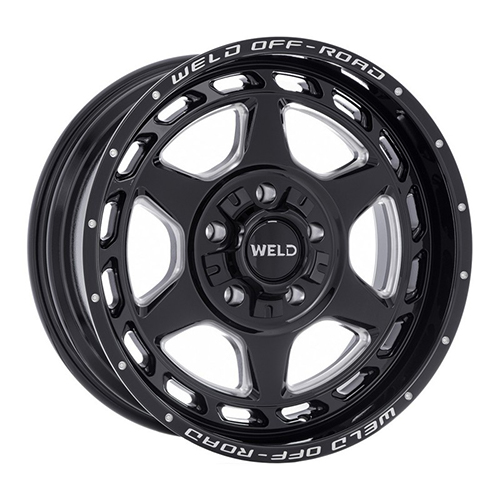 Weld Off-Road Aragon W123 Gloss Black Milled - Part Number W12320070475 Weld Off-Road Aragon W123 Gloss Black Milled Photo