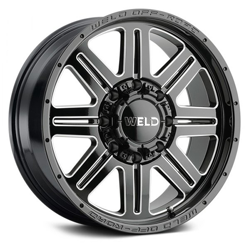 Weld Off-Road Chasm W143 Gloss Black Milled - Part Number W14300082450 Weld Off-Road Chasm W143 Gloss Black Milled Photo
