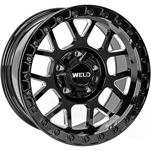 Weld Off-Road Cinch W902 Gloss Black Milled Beadlock - Part Number W90279057450 Weld Off-Road Cinch W902 Gloss Black Milled Beadlock Photo