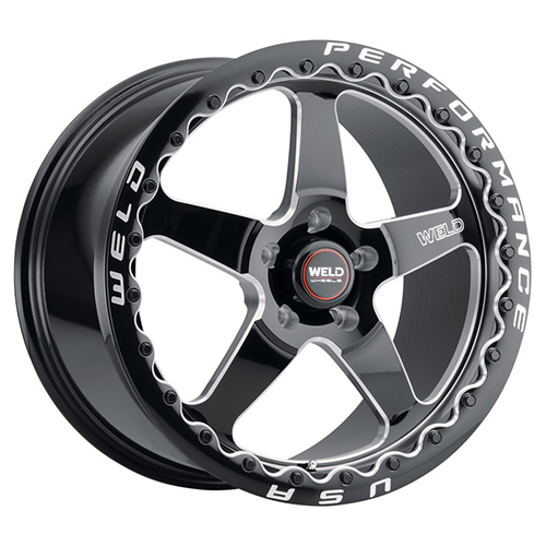 Weld Performance Ventura Drag Beadlock S904 Gloss Black Milled W/ Diamond Cut Lip - Part Number S90470086P10 Weld Performance Ventura Drag Beadlock S904 Gloss Black Milled W/ Diamond Cut Lip Photo