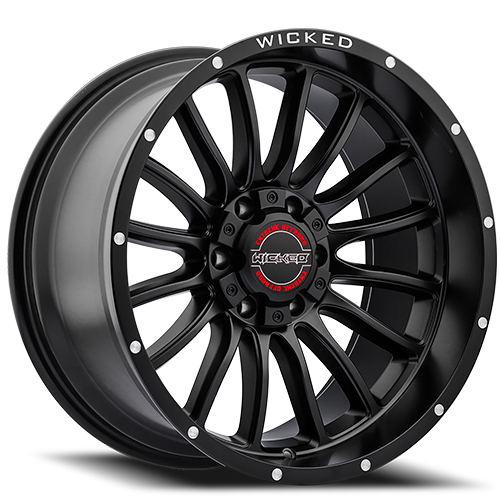 Wicked W908 Matte Black w/ Milled Rivets - Part Number W908B200267-19MB Wicked W908 Matte Black w/ Milled Rivets Photo