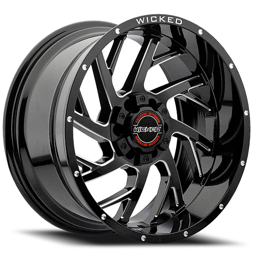 Wicked W930 Gloss Black Milled - Part Number W930200267-19GBMW Wicked W930 Gloss Black Milled Photo