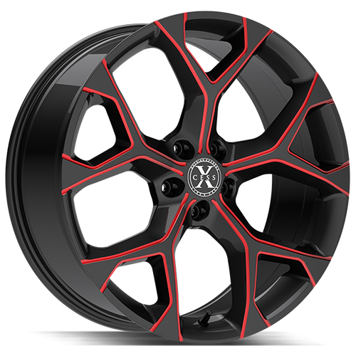 Xcess X05 Gloss Black W/ Candy Red Milled Accents - Part Number X0549552035GBMLR Xcess X05 Gloss Black W/ Candy Red Milled Accents Photo