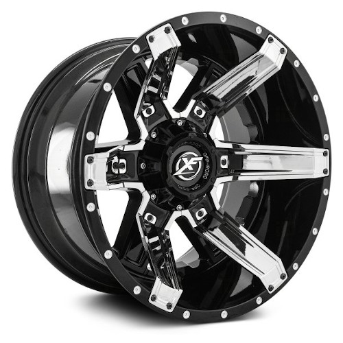 XF Offroad XF-214 Gloss Black W/ Chrome Inserts - Part Number XF-214201251271397-44GBCIS XF Offroad XF-214 Gloss Black W/ Chrome Inserts Photo