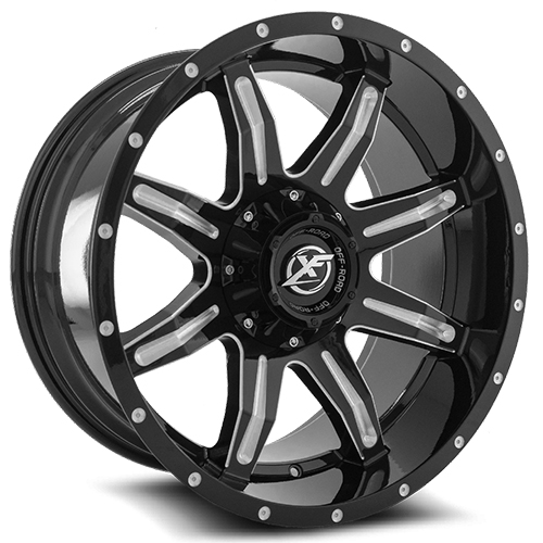 XF Offroad XF-215 Gloss Black Milled - Part Number XF-215201081651170-12GBM XF Offroad XF-215 Gloss Black Milled Photo