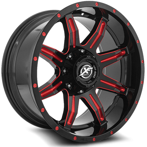 XF Offroad XF-215 Gloss Black Red Milled - Part Number XF-215201081651170-24GBRM XF Offroad XF-215 Gloss Black Red Milled Photo