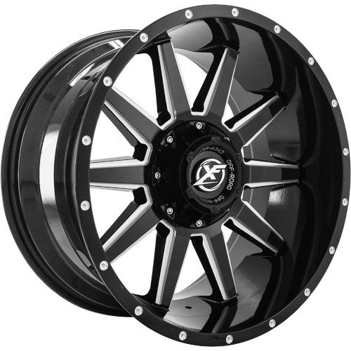 XF Offroad XF-219 Gloss Black Milled W/ Milled Dots