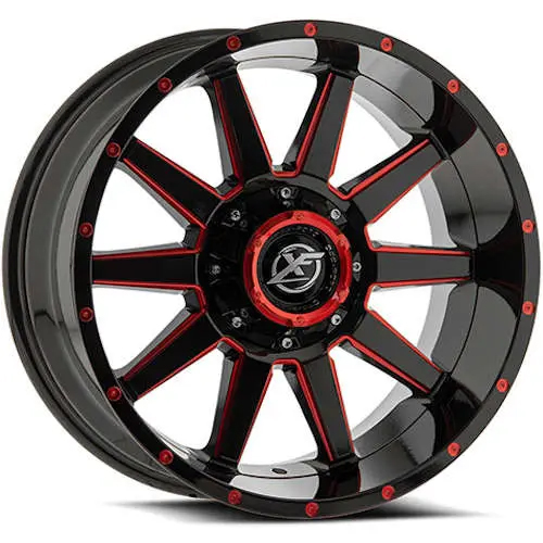 XF Offroad XF-219 Gloss Black W/ Red Milled Accents