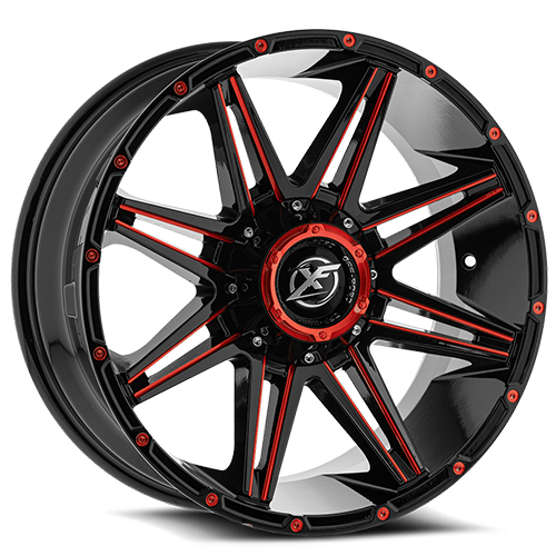 XF Offroad XF-220 Gloss Black W/ Red Milled Accents
