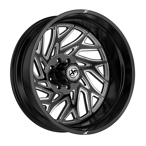 XF Offroad XF-229 Gloss Black Milled Dually Rear