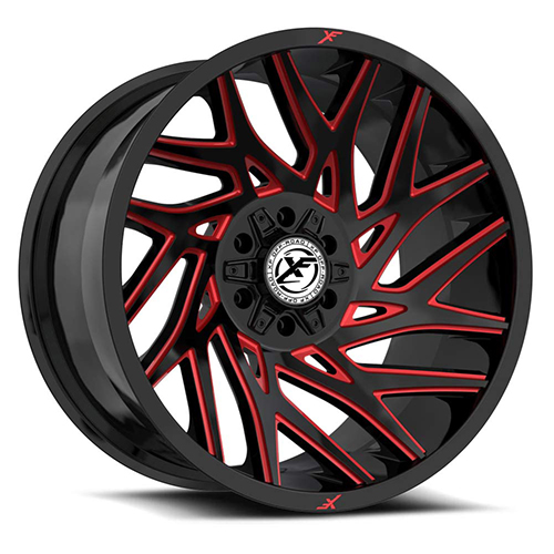 XF Offroad XF-229 Gloss Black W/ Red Milled Accents - Part Number XF-229209061351397+12GBRM XF Offroad XF-229 Gloss Black W/ Red Milled Accents Photo