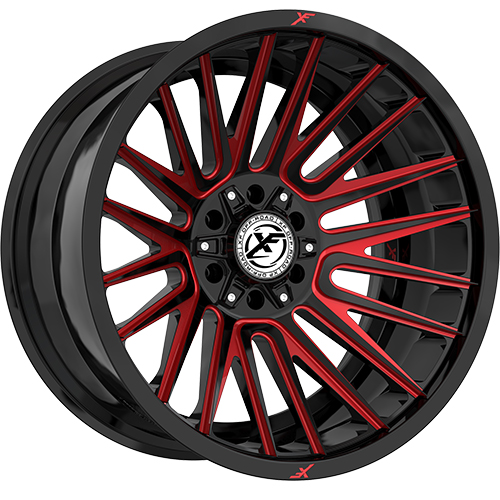XF Offroad XF-234 Gloss Black Machined W/ Red Milled Accents - Part Number XF-234201051271397-24GBMRED XF Offroad XF-234 Gloss Black Machined W/ Red Milled Accents Photo