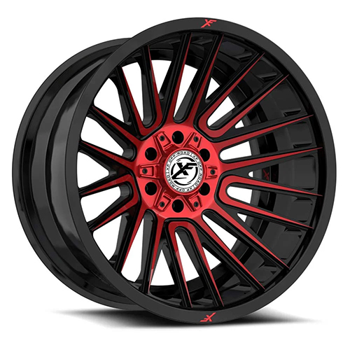 XF Offroad XF-234 Gloss Black Machined W/ Red Milled Accents - Part Number XF-234201061351397-24BMR XF Offroad XF-234 Gloss Black Machined W/ Red Milled Accents Photo