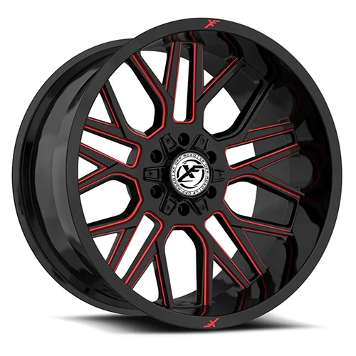 XF Offroad XF-235 Gloss Black W/ Red Milled Accents - Part Number XF-235209051271397+12GBRM XF Offroad XF-235 Gloss Black W/ Red Milled Accents Photo