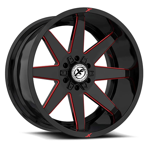 XF Offroad XF-236 Gloss Black W/ Red Milled Accents - Part Number XF-236201081651170-12GBRM XF Offroad XF-236 Gloss Black W/ Red Milled Accents Photo