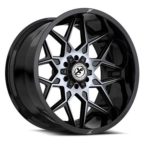 XF Offroad XF-238 Gloss Black W/ Machined Titanium Double Dark Tint