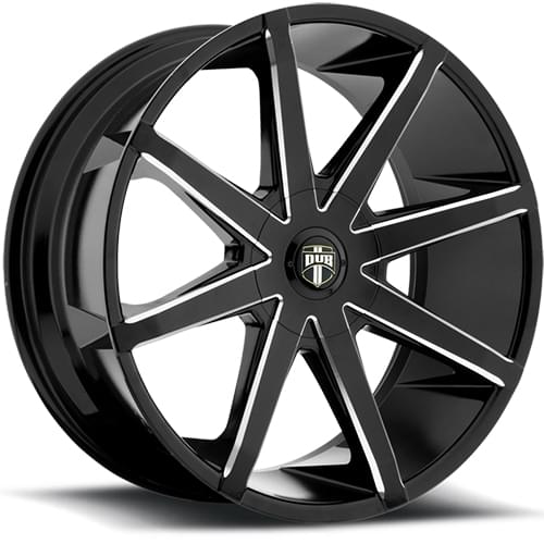 Dub Push S109 Gloss Black W/ Milled Spokes - Part Number S109208506+10 Dub Push S109 Gloss Black W/ Milled Spokes Photo