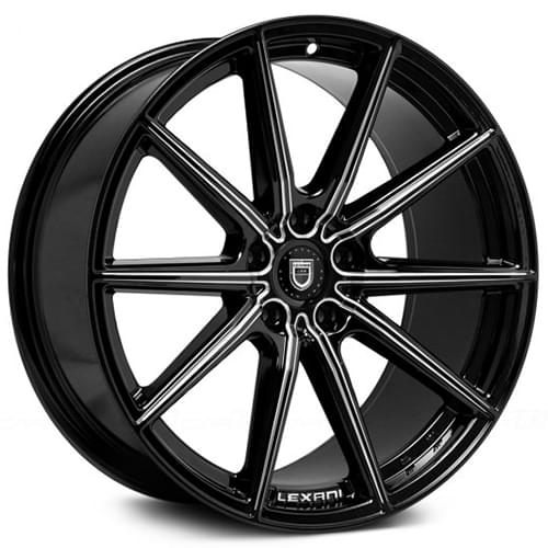 Lexani CSS-10 Gloss Black W/ Milled Spokes Photo