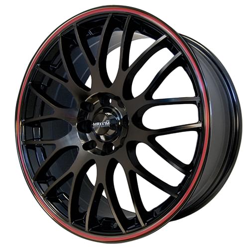 Maxxim Maze 42 Gloss Black W/ Red Racing Stripe - 17x7 +40 