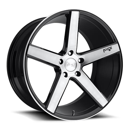 Niche Milan M124 Gloss Black W/ Machined Face - Part Number M124188043+42 Niche Milan M124 Gloss Black W/ Machined Face Photo